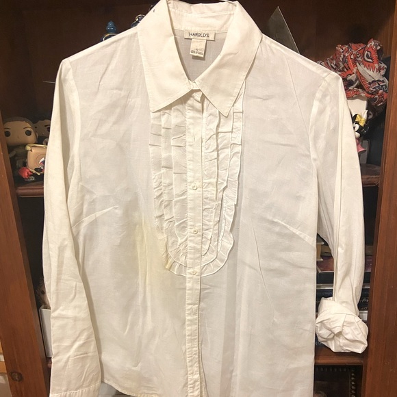 Harold's Tops - Harold’s Ladies White Cotton Blouse